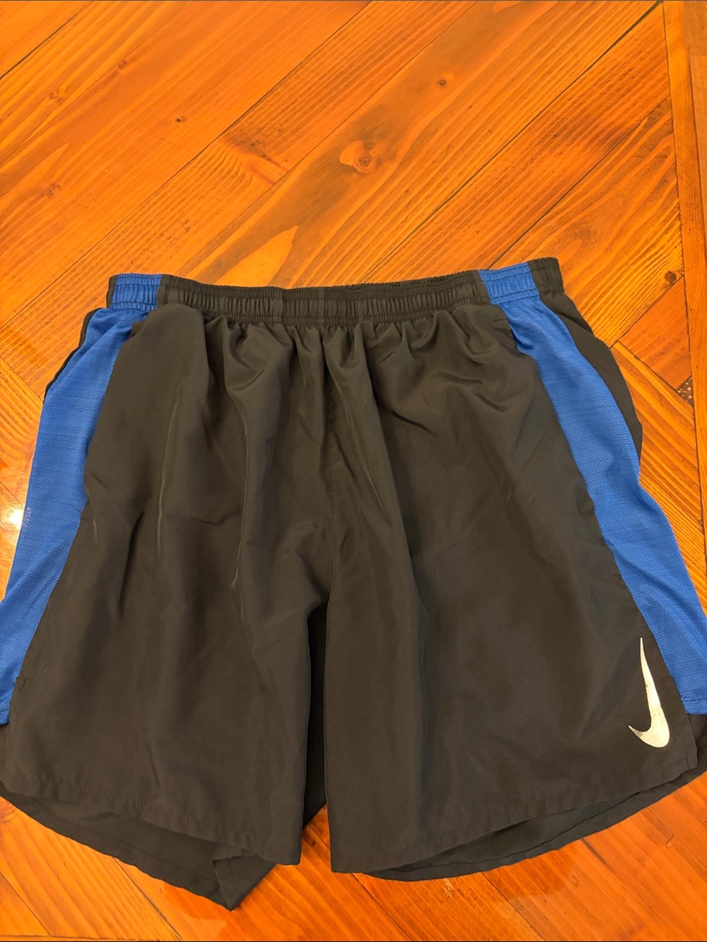 Nike Men’s Black Shorts with Blue Side Panels